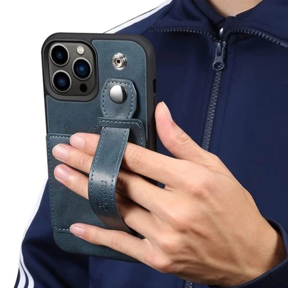 NEW LEATHER IPHONE 13 PRO MAX CASE NEW WITH STRAP - Picture 7 of 13